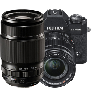 Fujifilm X-T30 - XF18-55 + XF55-200 Doppelzoom Kit Schwarz