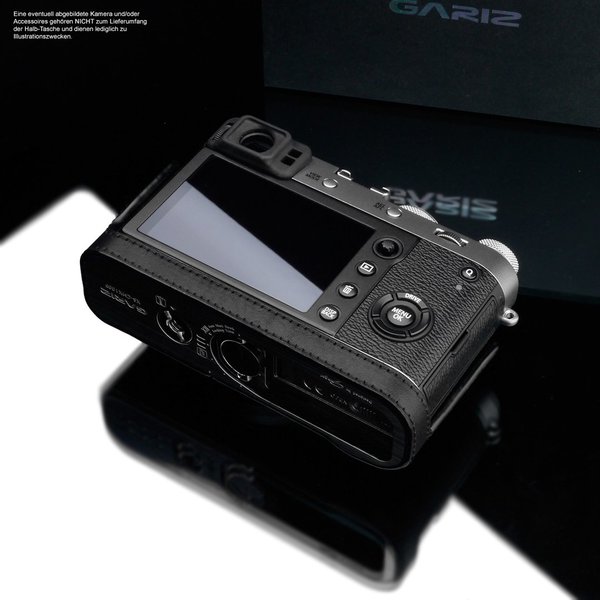 GARIZ Designer Kamera-Ledertasche Schwarz für Fujifilm X100F Modell: HG-CHX100FBK
