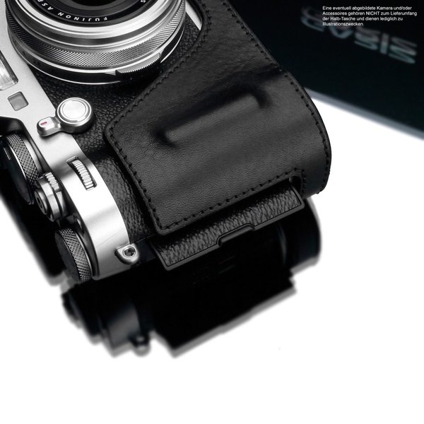 GARIZ Designer Kamera-Ledertasche Schwarz für Fujifilm X100F Modell: HG-CHX100FBK